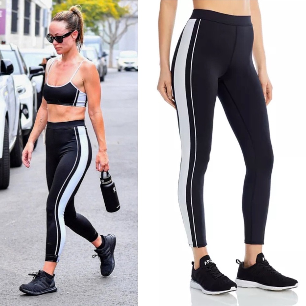 Alo Yoga Airlift Car Club Side Stripe 7/8 High Waist Ankle Leggings Athleisure S